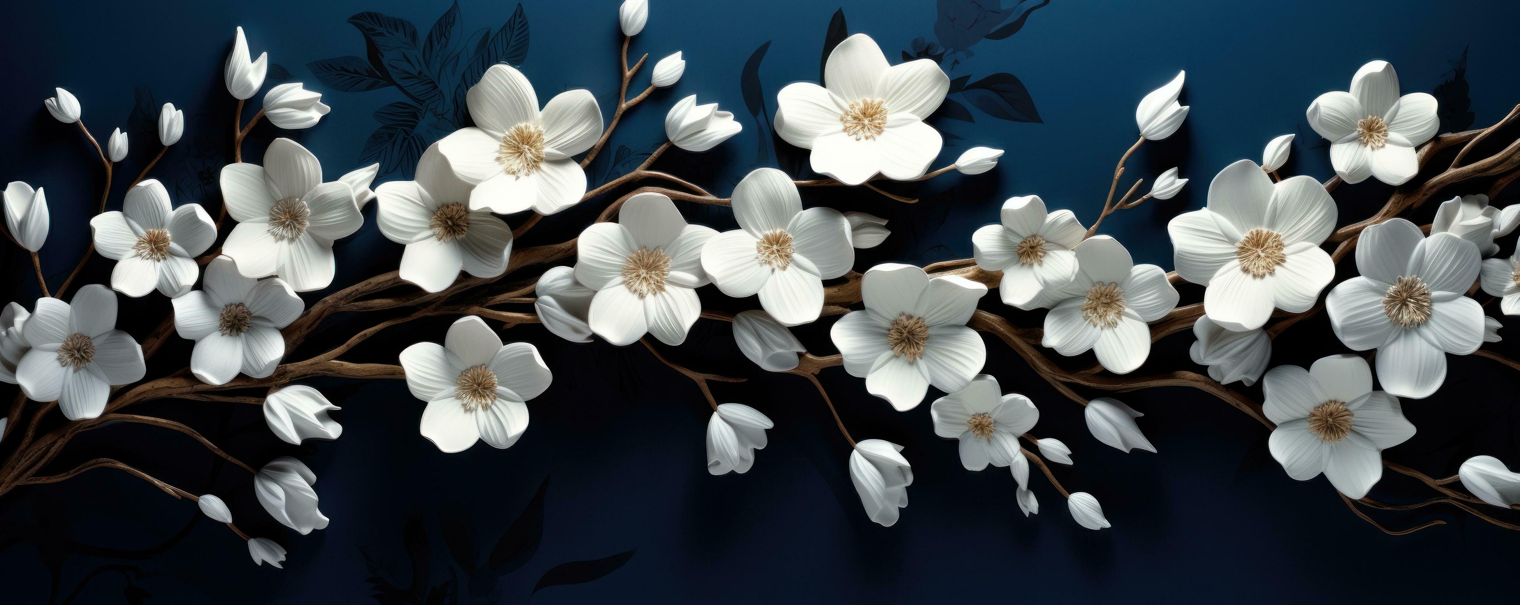 Flowers on dark background Stock Free