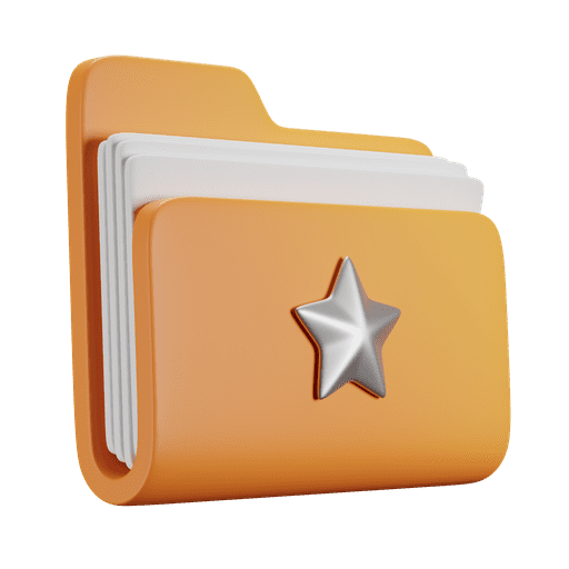 Folder, favorite, star 3D illustration