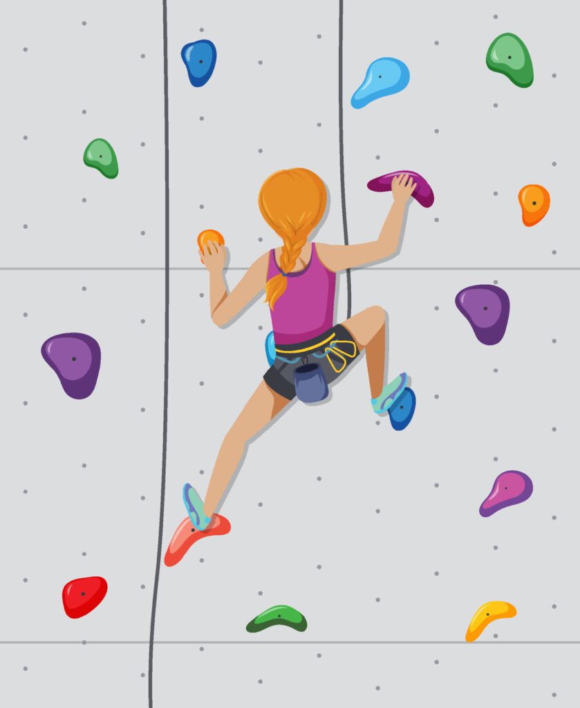 Indoor rock climbing gym Free Vector