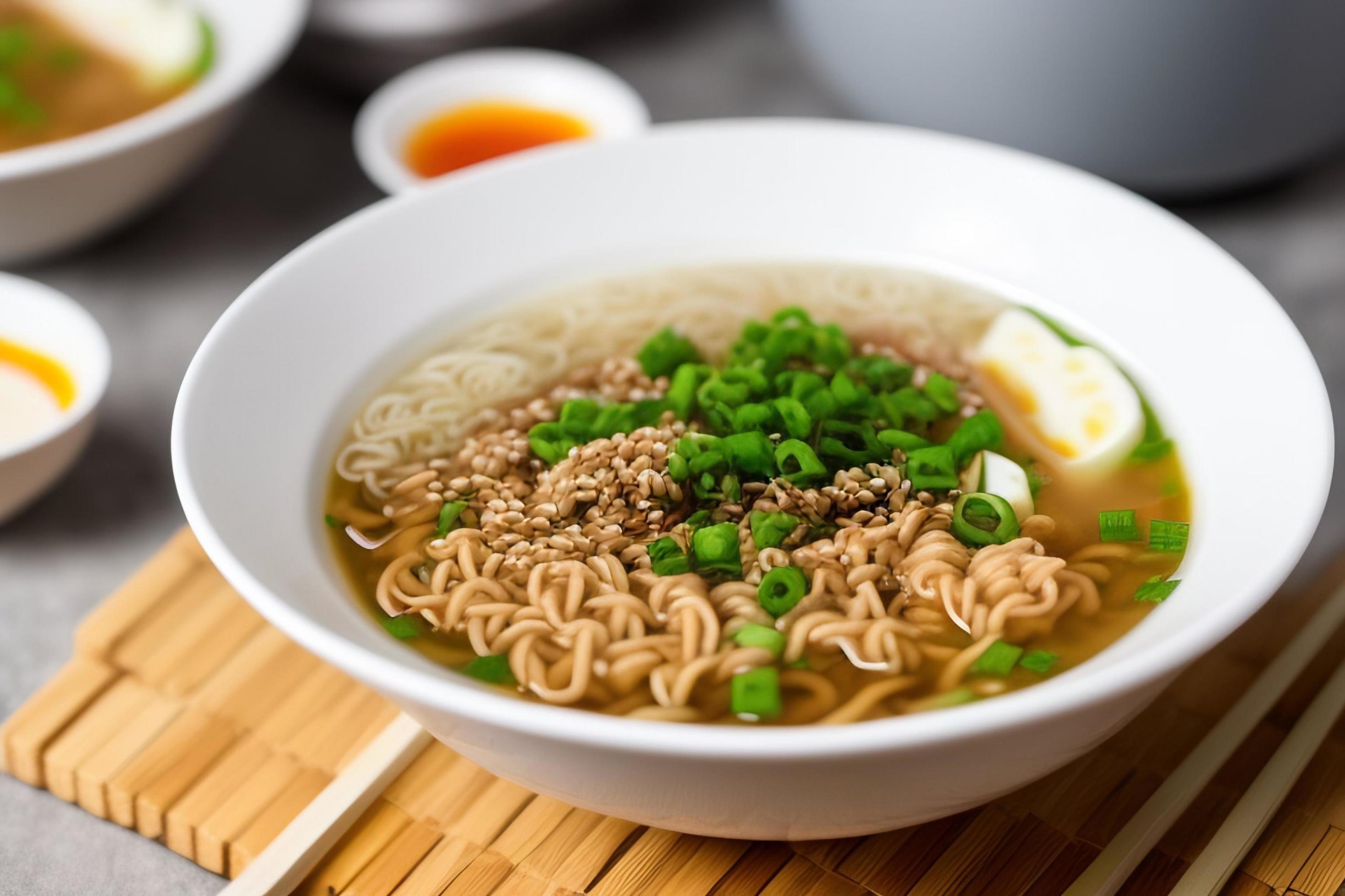 Delicious noodles. Fast food meal with appetizing pasta and chopsticks. Stock Free