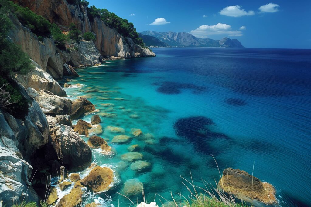 Beautiful Coast of the Mediterranean Sea Stock Free