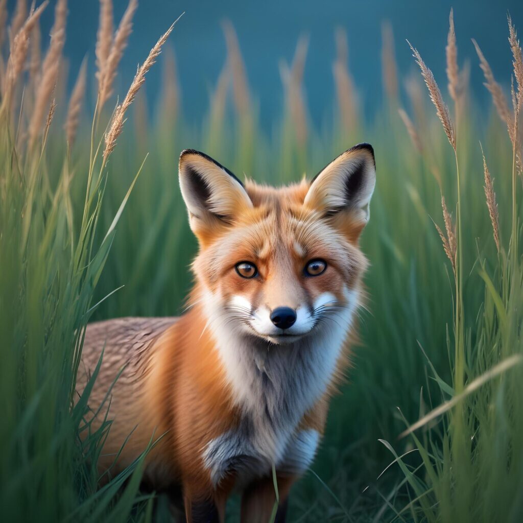 fox realistic plain background Stock Free