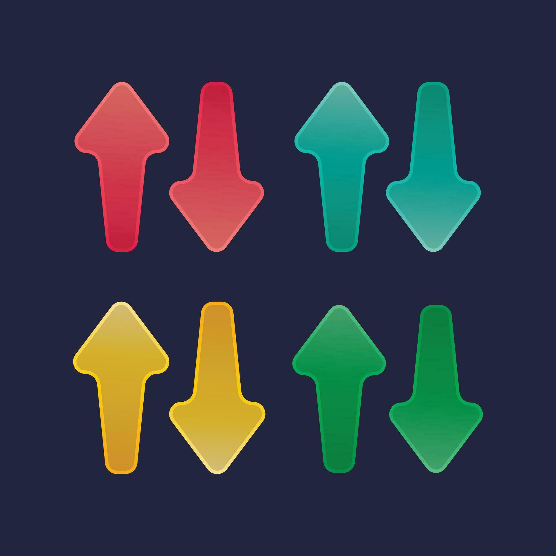 Gradient style arrow icons Stock Free