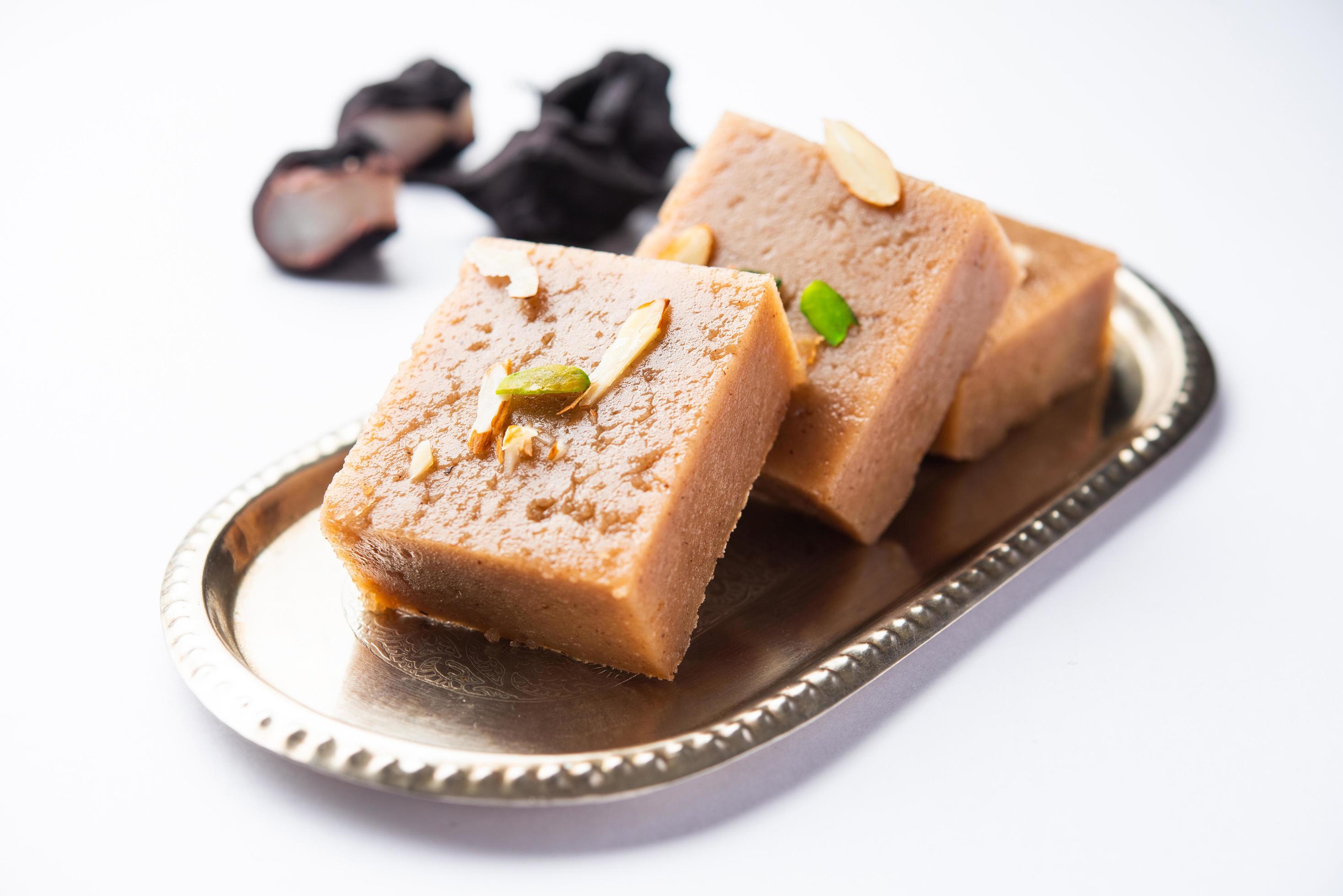 Singhara Barfi or Singhada barfi or halwa fasting or up-was food Stock Free