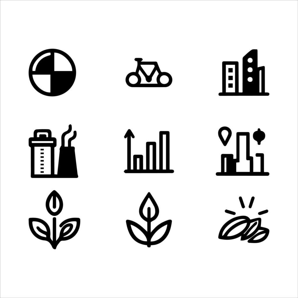 Eco or ever green icon set Stock Free