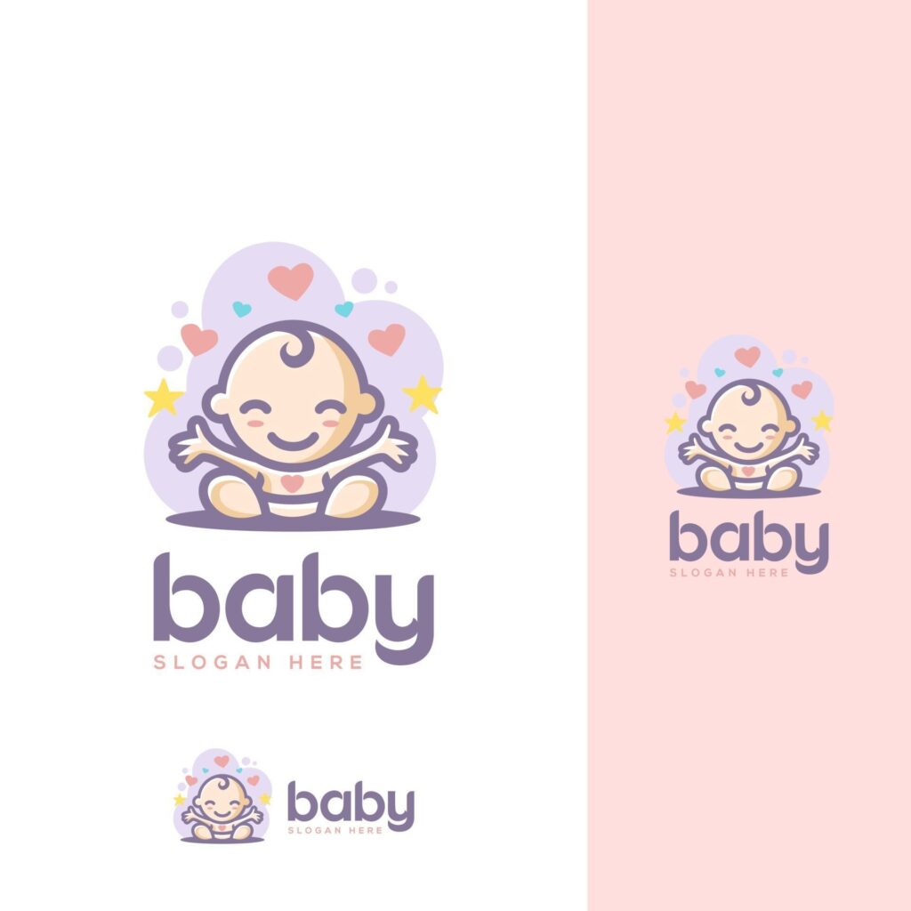 Baby cute logo vector illustration design Stock Free