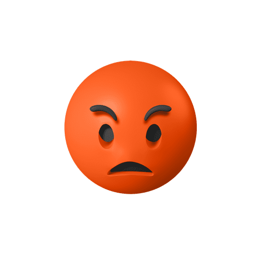 Pouting, face 3D illustration