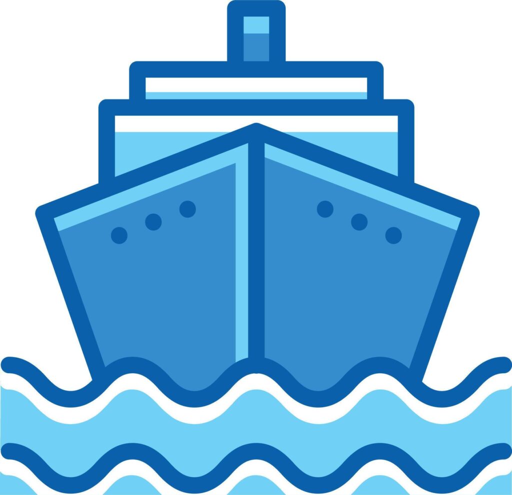 Ship icon silhouette illustration cargo ship Stock Free