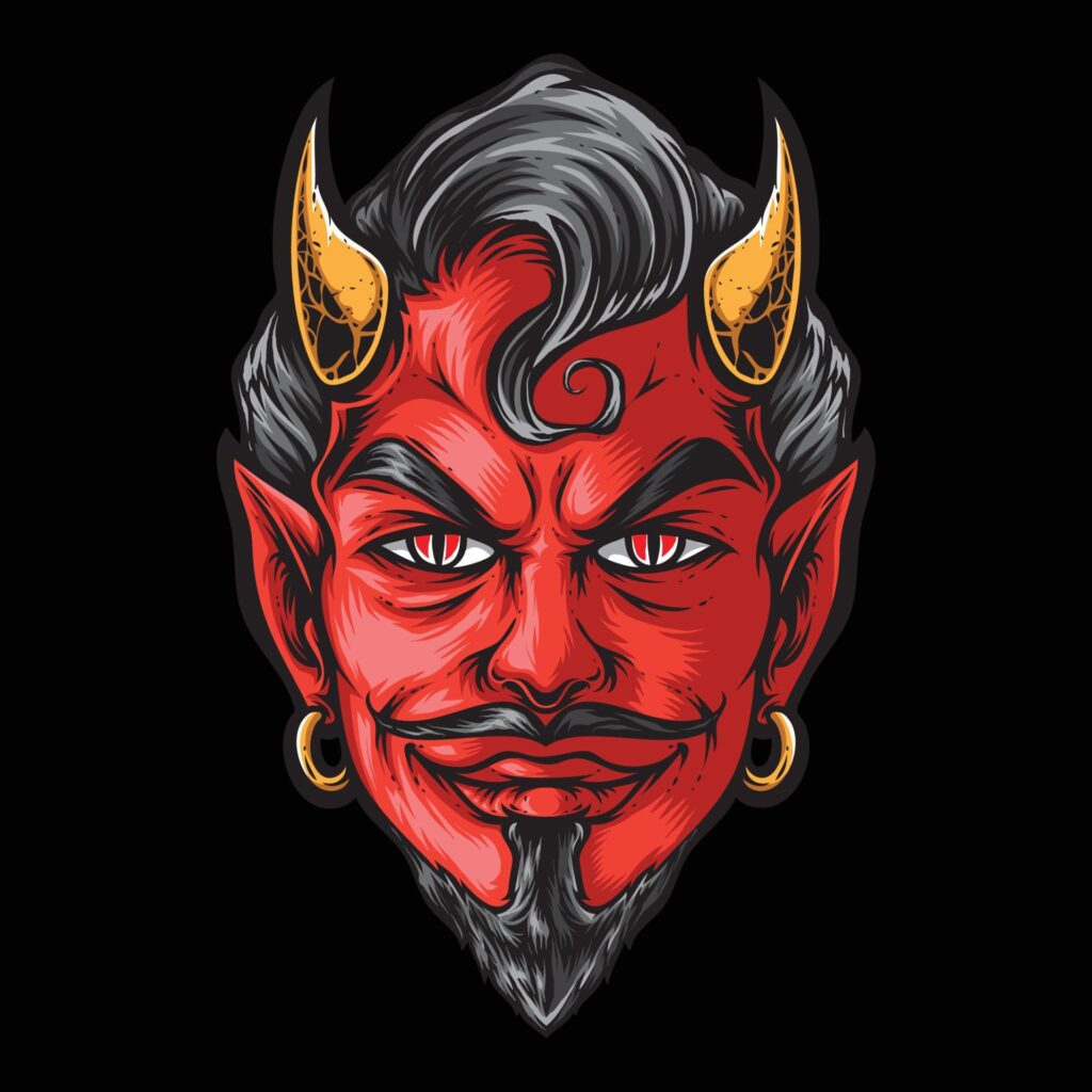 devil head vector logo illustration Stock Free