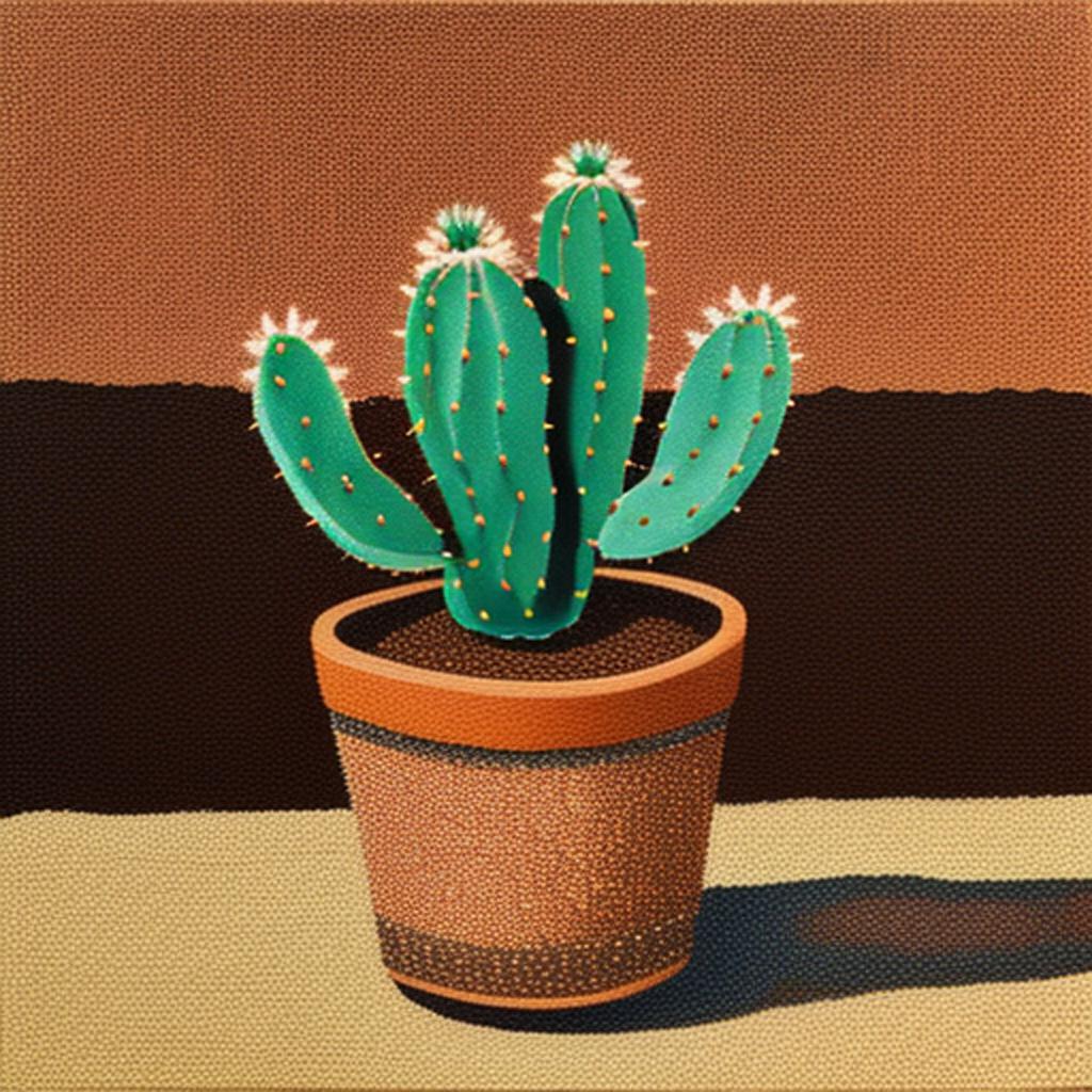 Cactus pequeño en maseta by @ai_generated