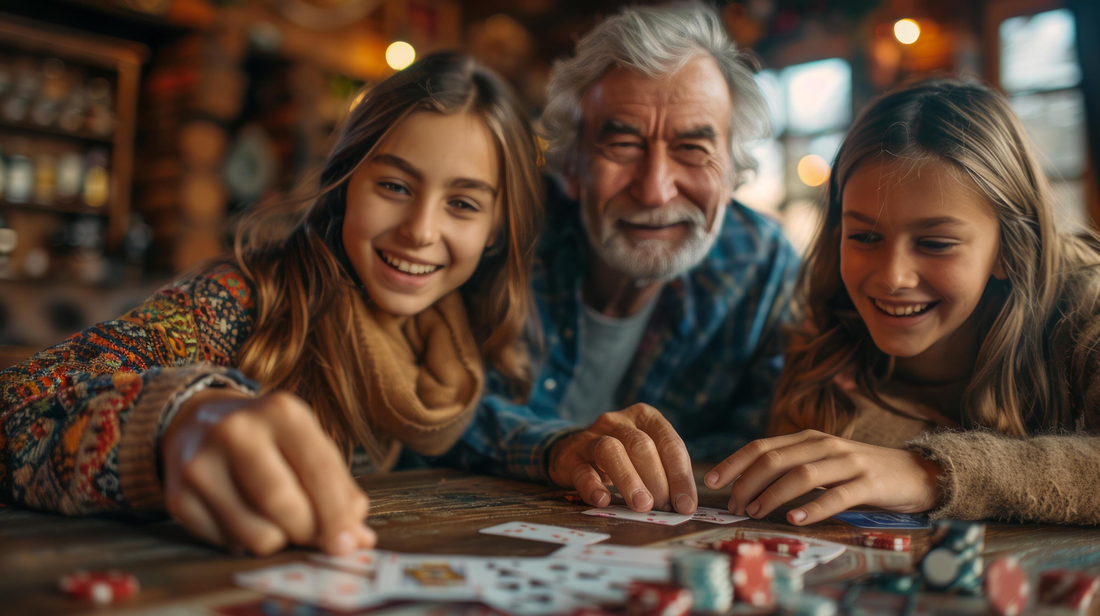 AI generated Family Playing a Board Game Together Stock Free