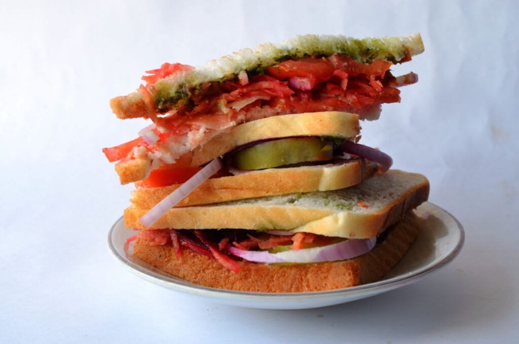 Sandwich Tall Veggies Plate Stock Free