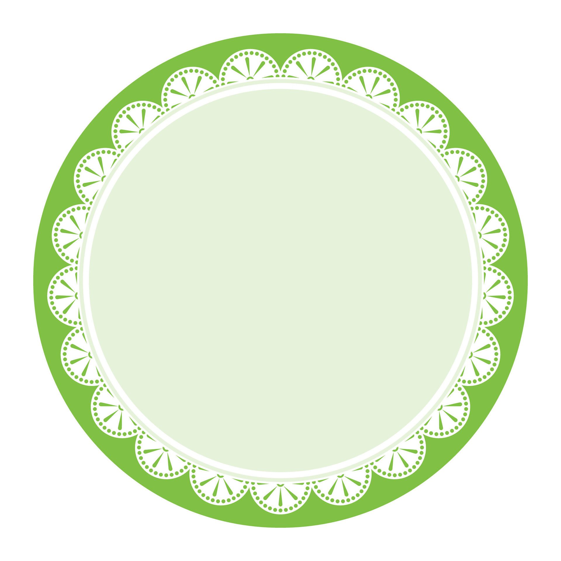 Simple Classic Green Circle Shape with Decorative Round Patterns Design Free Vector