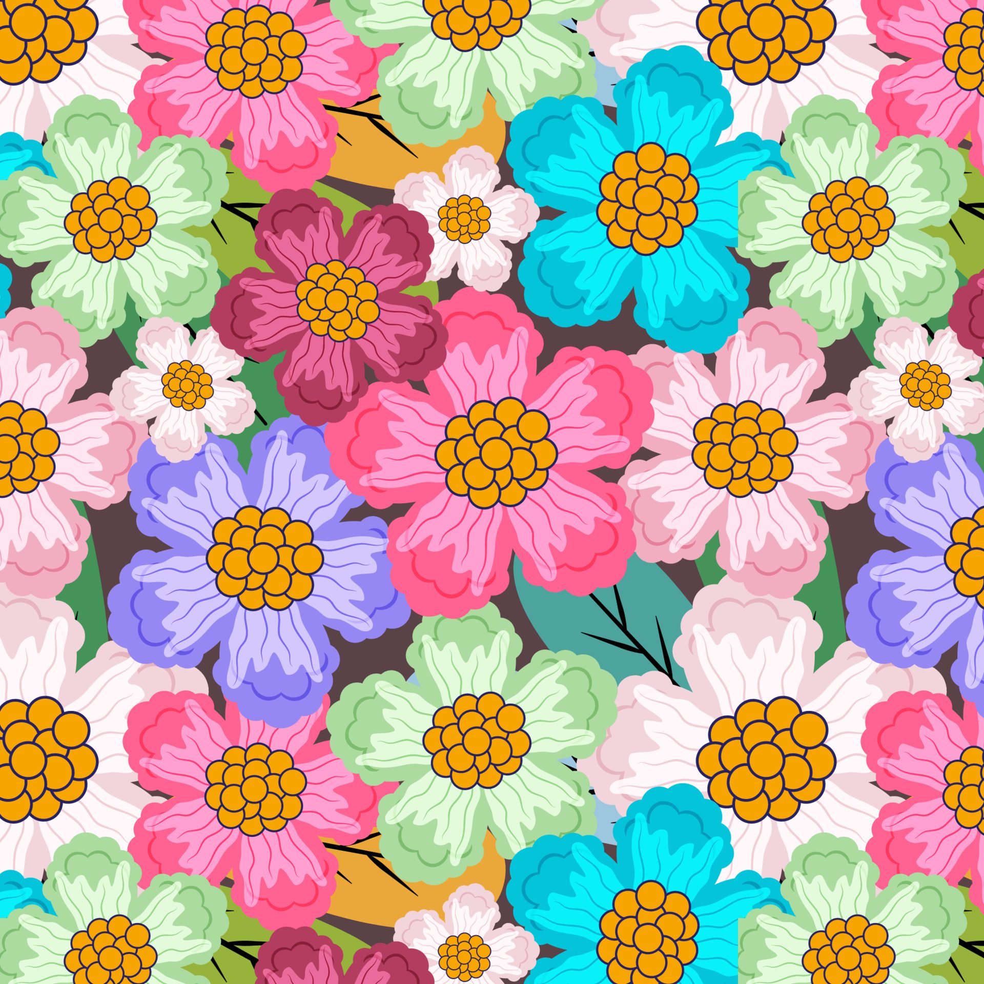 Beautiful Exotic Leaves and Flowers Pattern high quality textures pattern and seamless. Free Vector