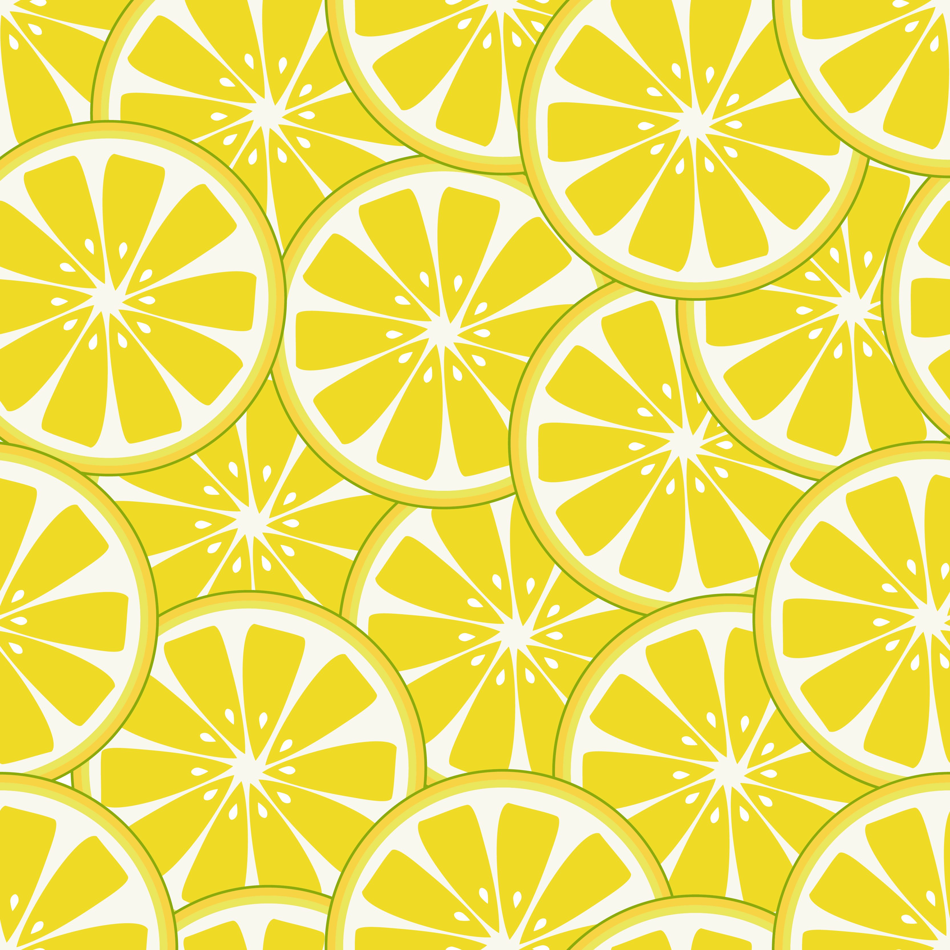 Fresh Lemon Slice Pattern Free Vector