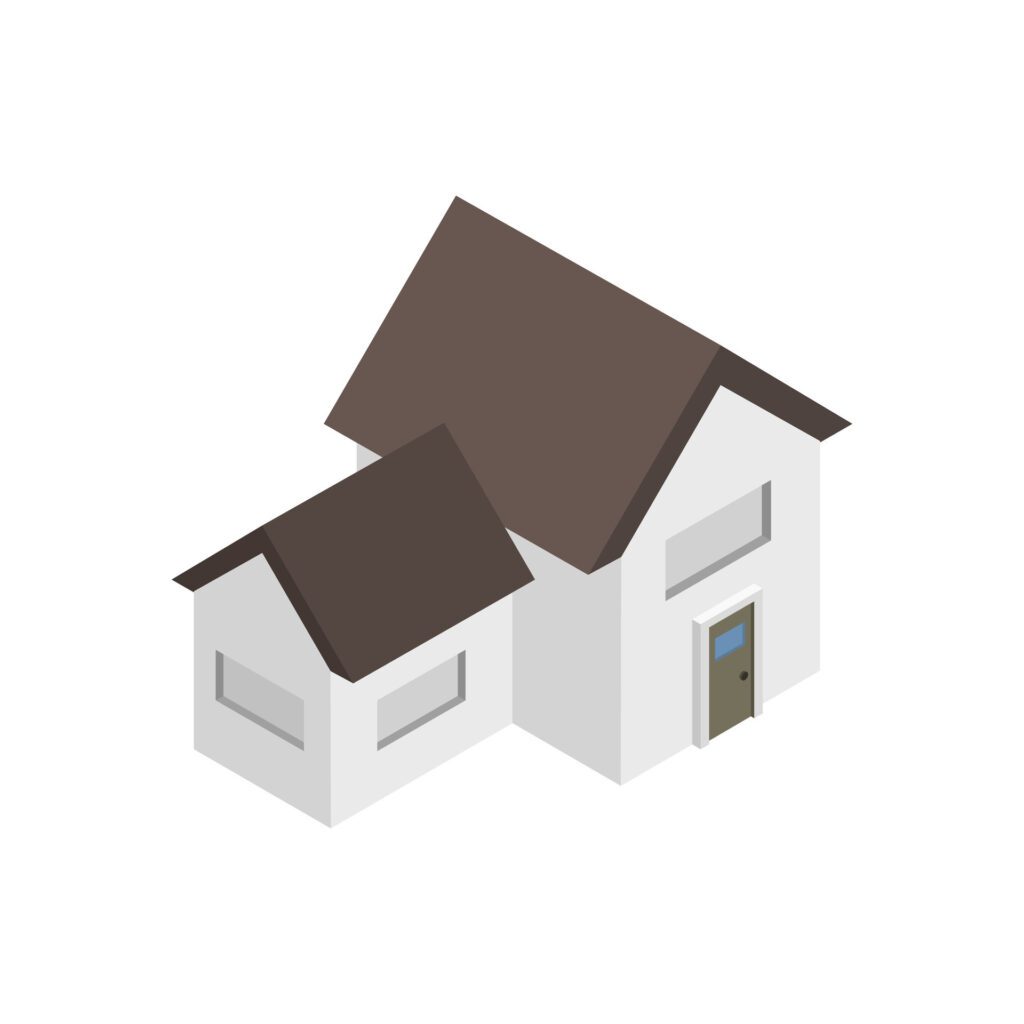 Modern isometric house on white background Free Vector