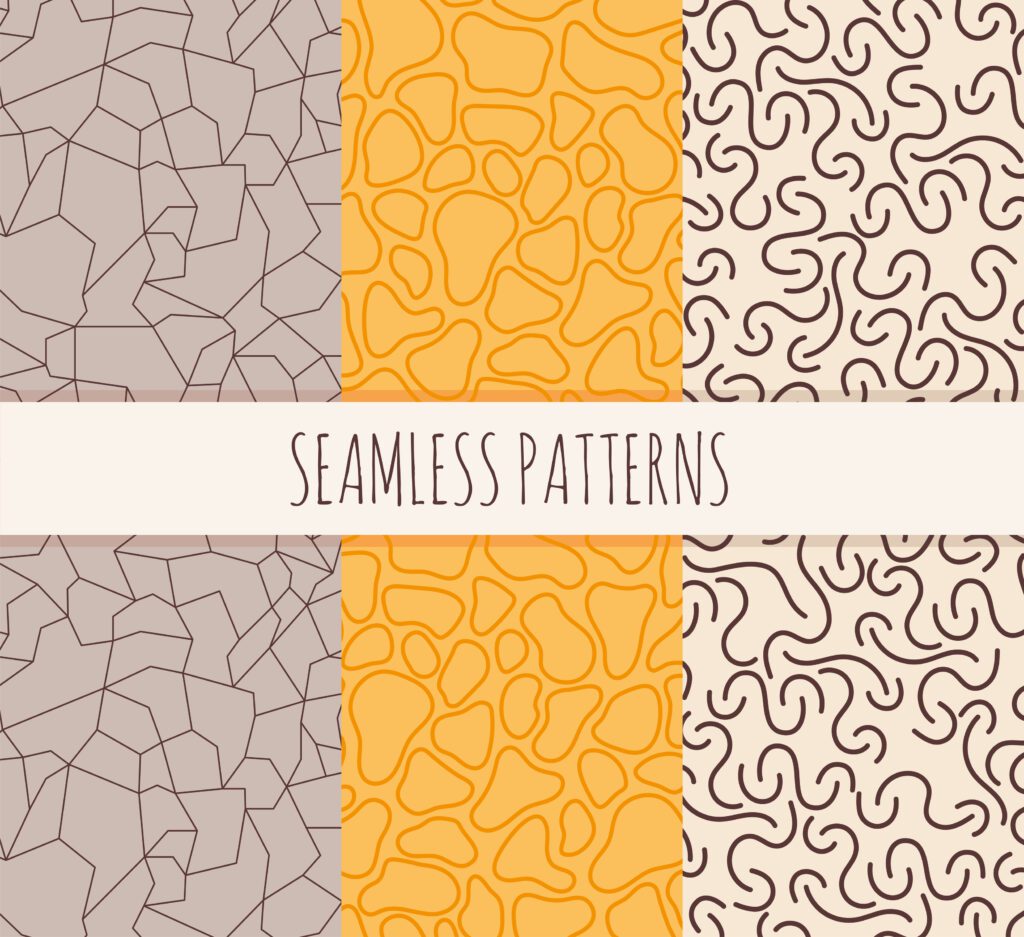 six textures patterns colors Free Vector