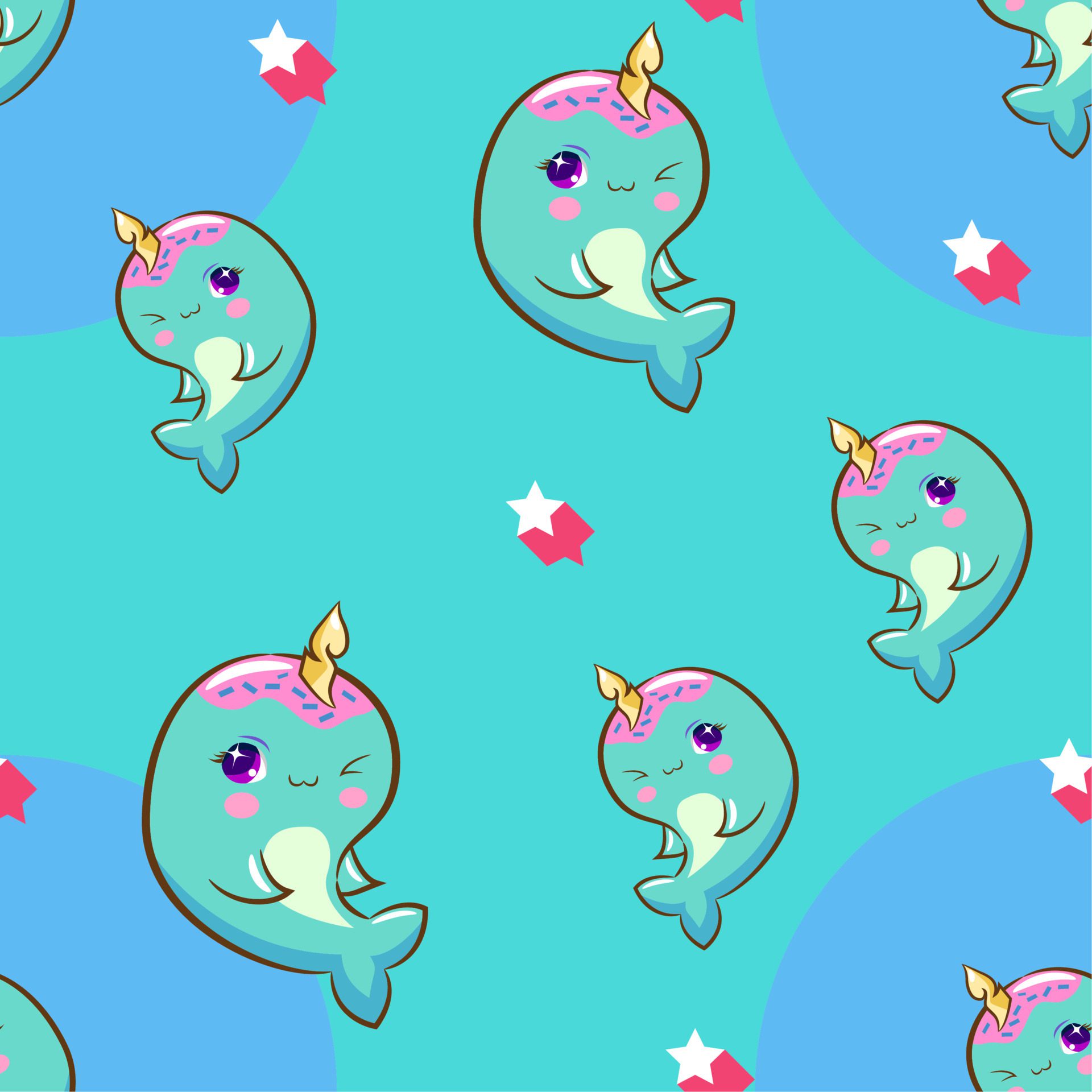 Narwhal pattern background seamless Free Vector and Free SVG