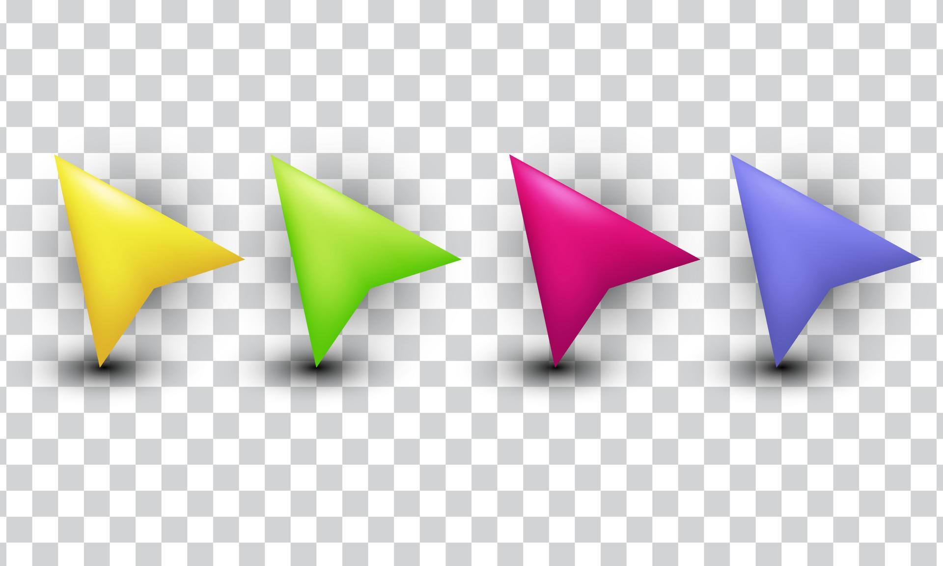 unique 3d arrow pointer clicking design icon isolated on Stock Free