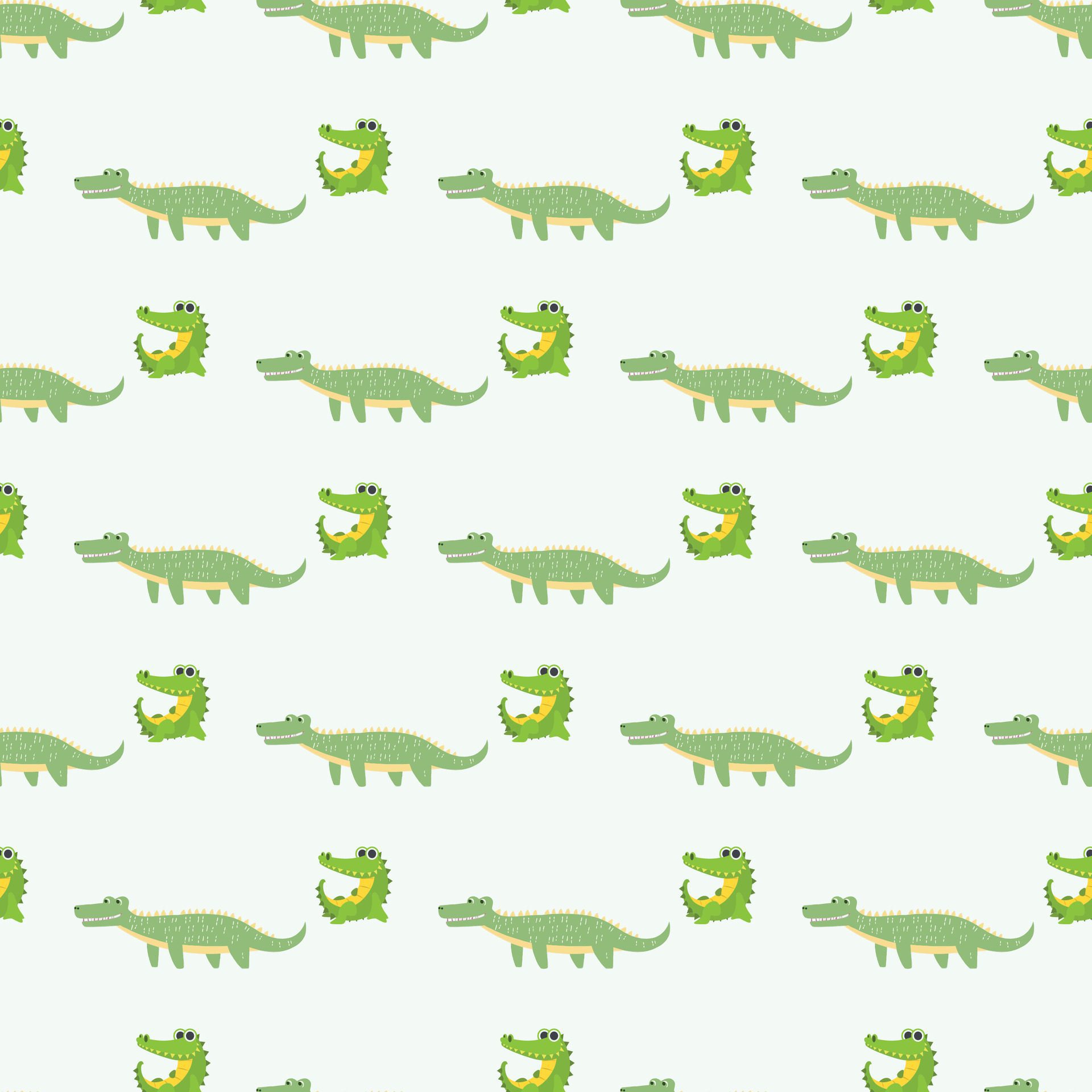 Crocodile Pattern Design with Several Alligators Free Vector