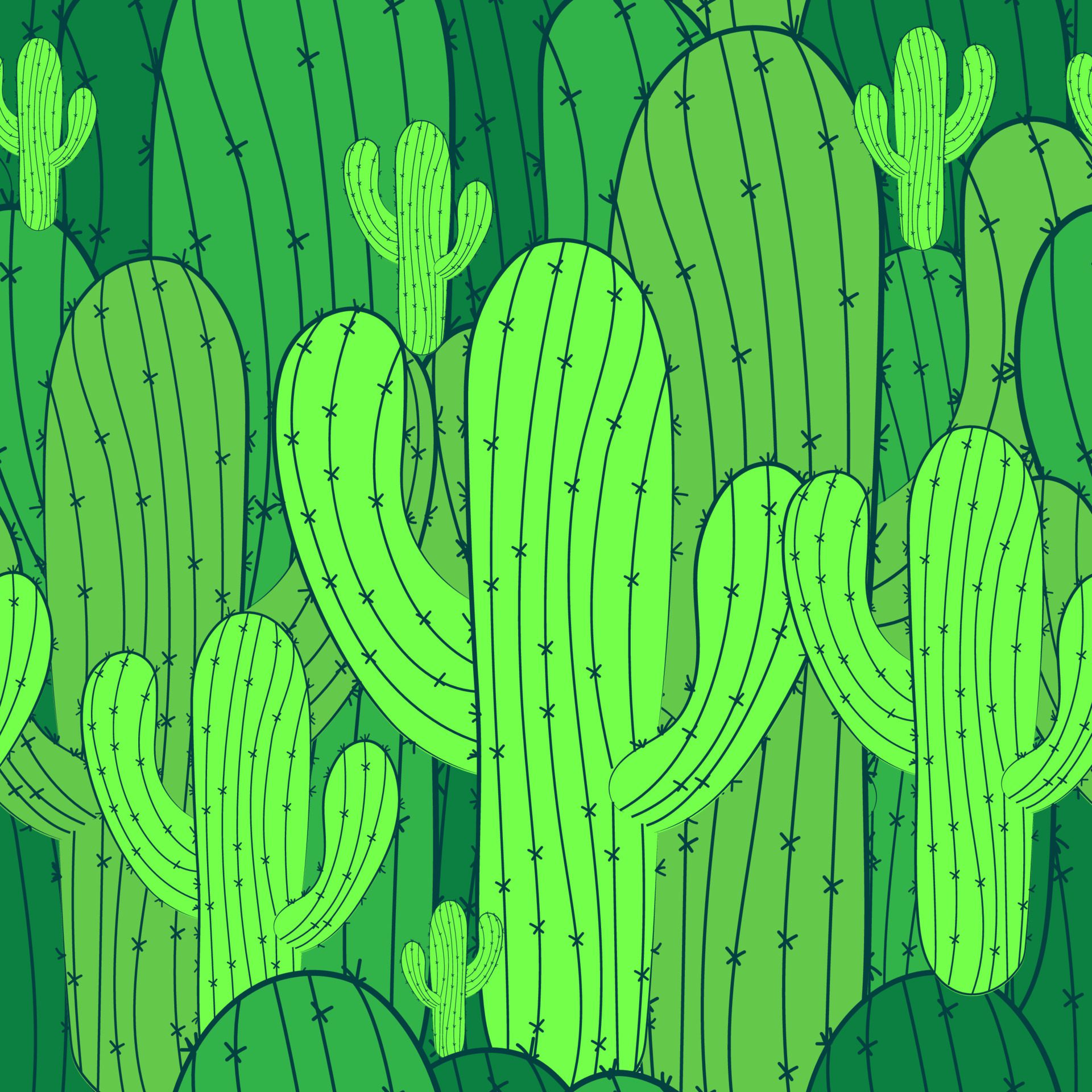 Vector seamless pattern with cactus Free Vector