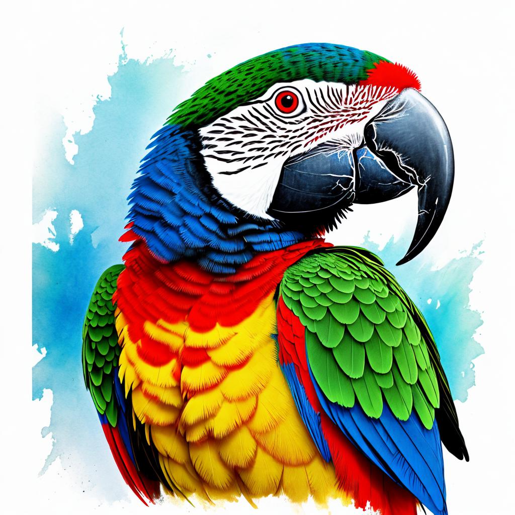 Parrot drawing by @rjysd2sd29 by @ai_generated