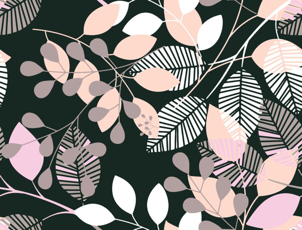 Leaf repeat pattern design Free Vector