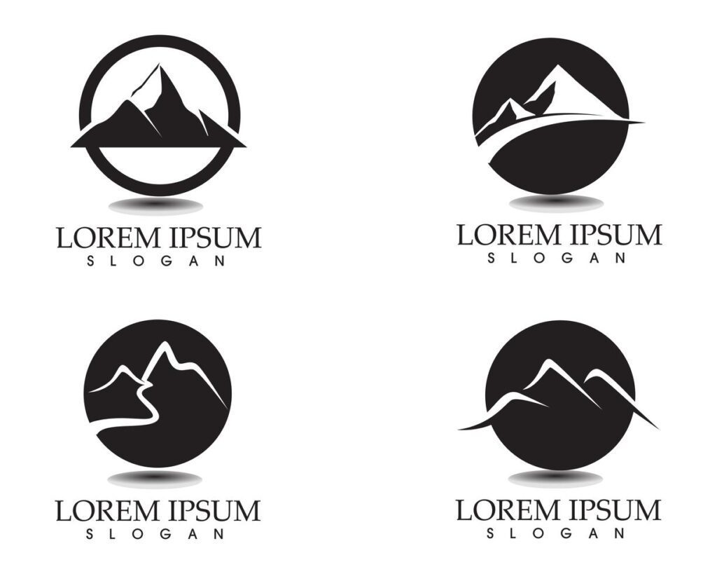 Mountain nature landscape logo and symbols icons template Stock Free