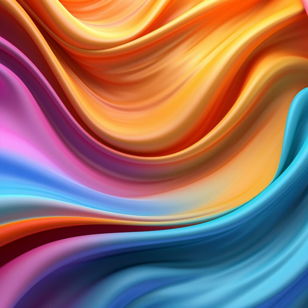 Abstract background of vibrant flowing waves ai generated Stock Free