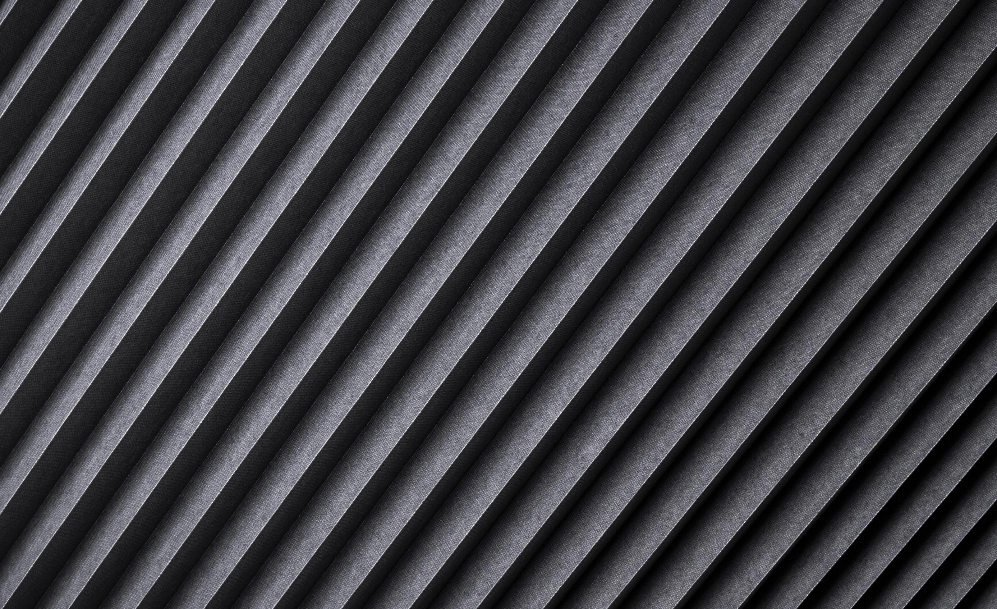 Black striped texture, ribbed metal background Stock Free