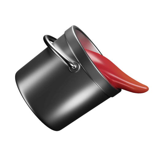 Bucket, paint 3D illustration