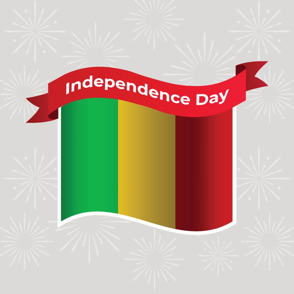 Mali Wavy Flag Independence Day Banner Background Free Vector