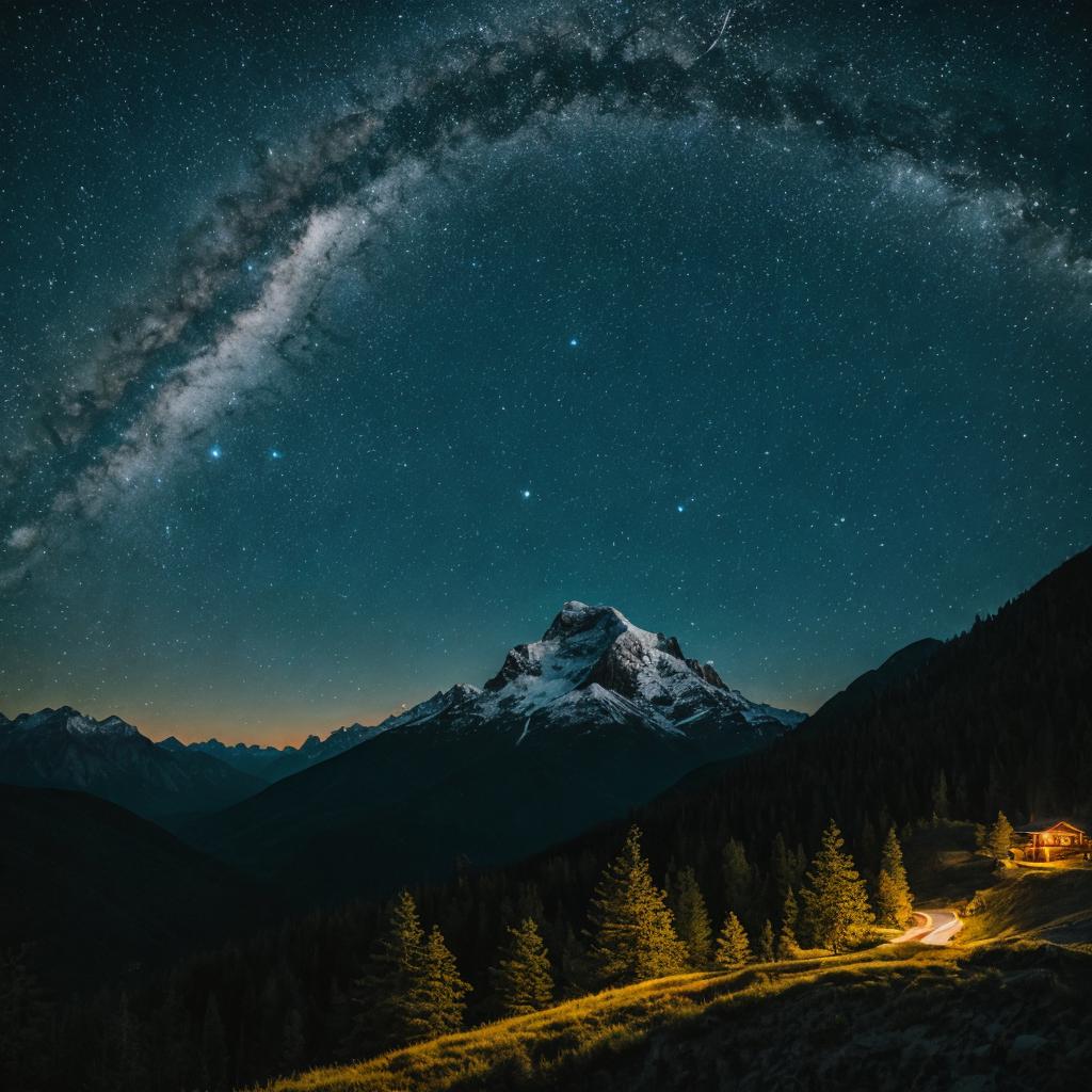 Mountain landscape night by by @ai_generated