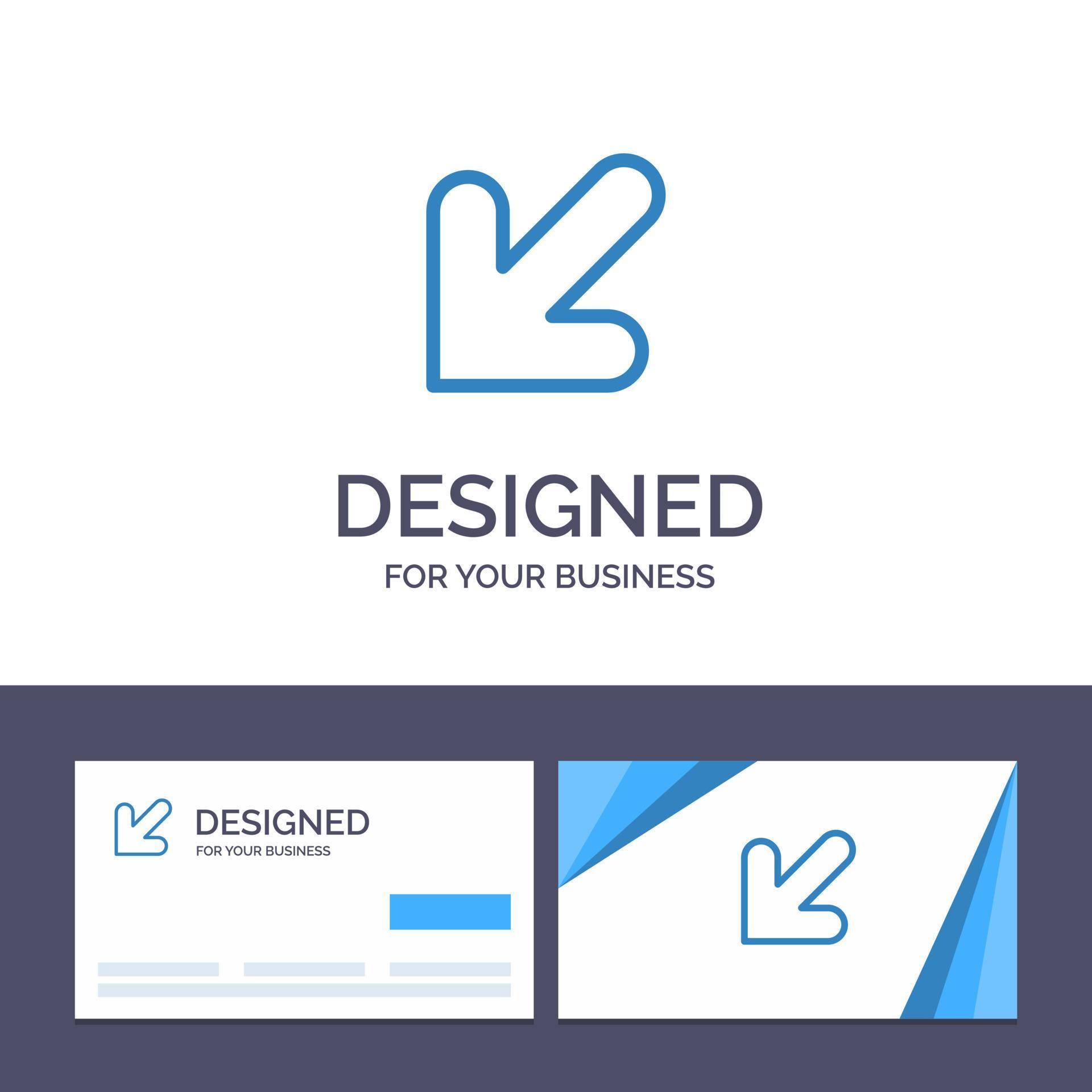 Creative Business Card and Logo template Arrow Down Left Vector Illustration Stock Free