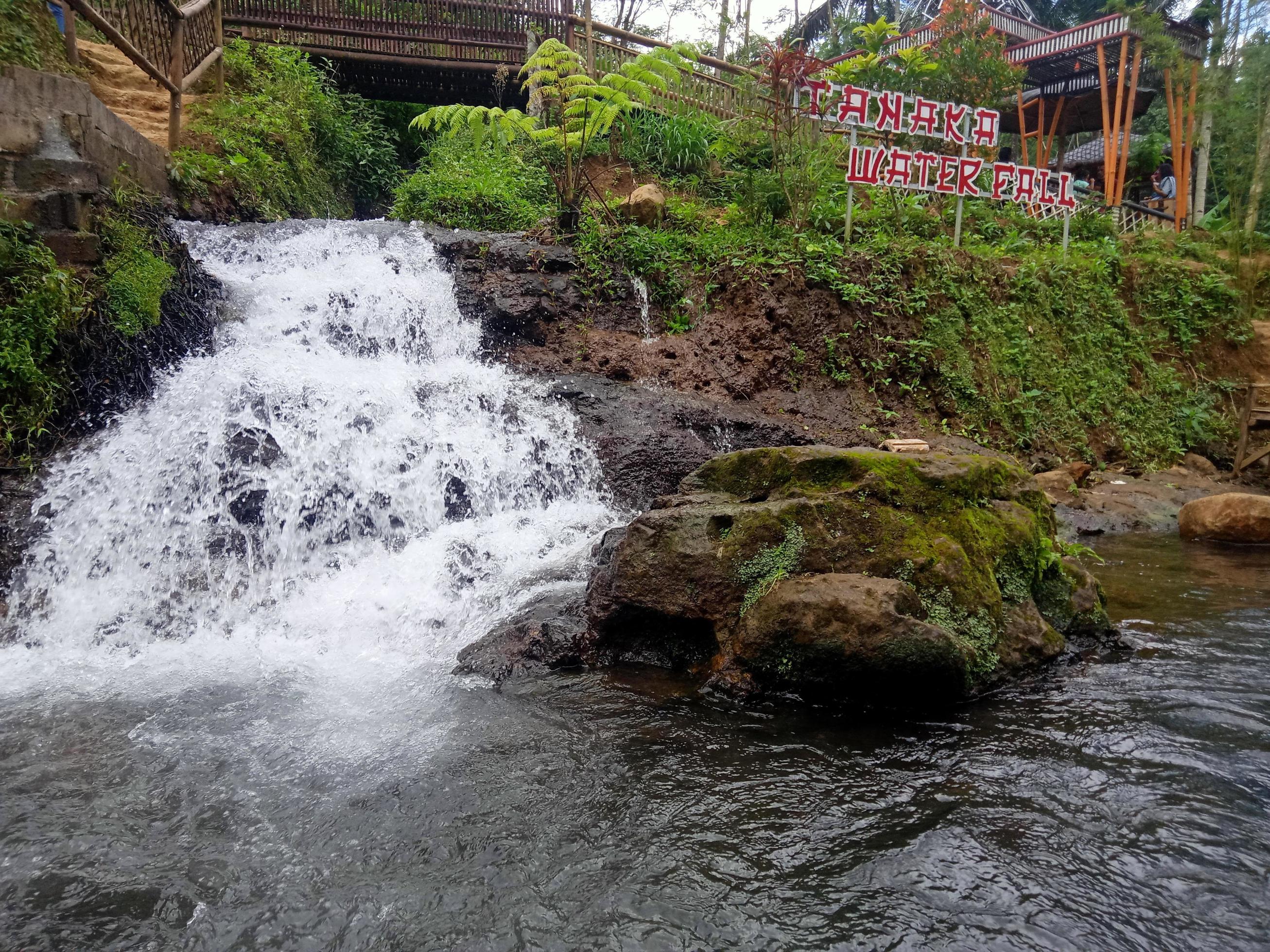 Waterfall nature Foaming river in rock view beautiful nature Stock Free