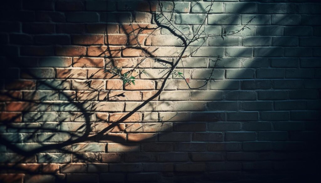 Abstract brick pattern on old building wall generated by AI Stock Free