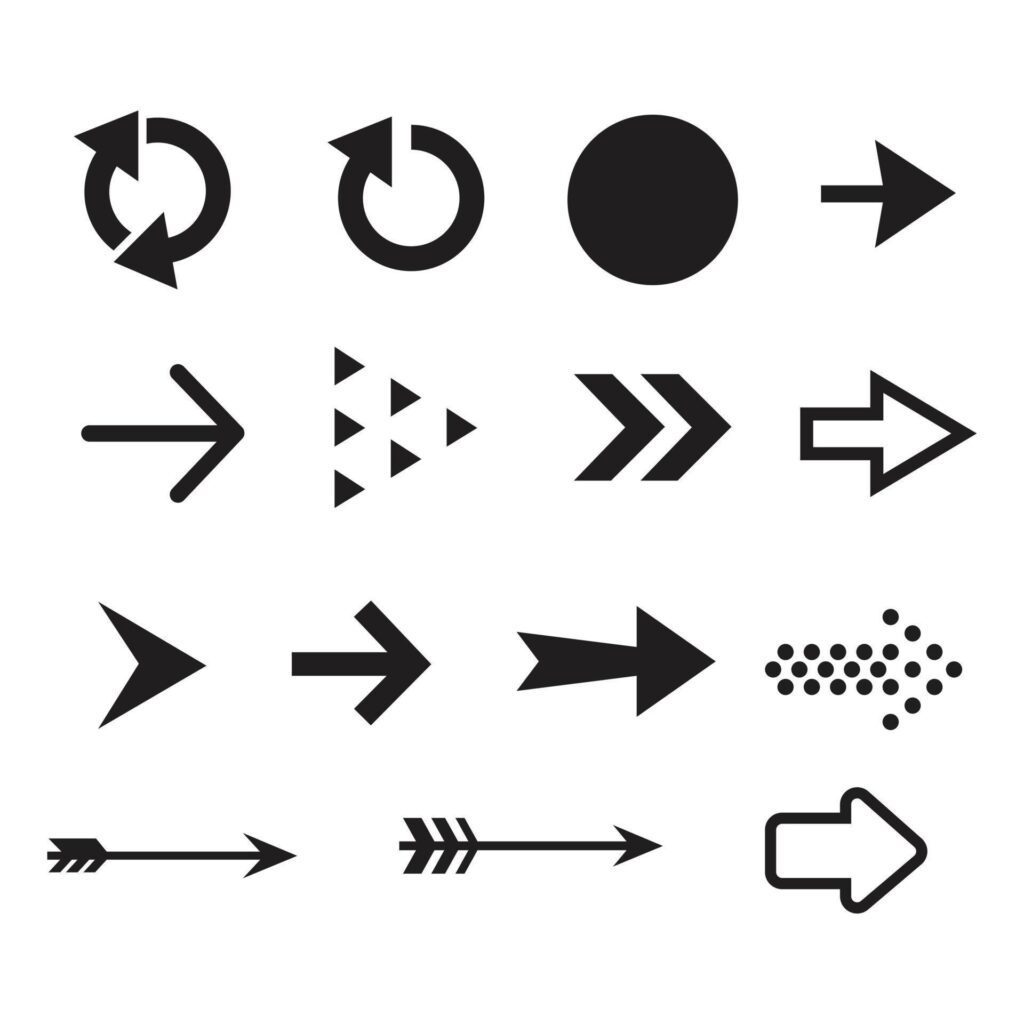 Set of black vector arrows. Arrow icon. Arrow vector icon. Arrow. Arrows vector collection Stock Free