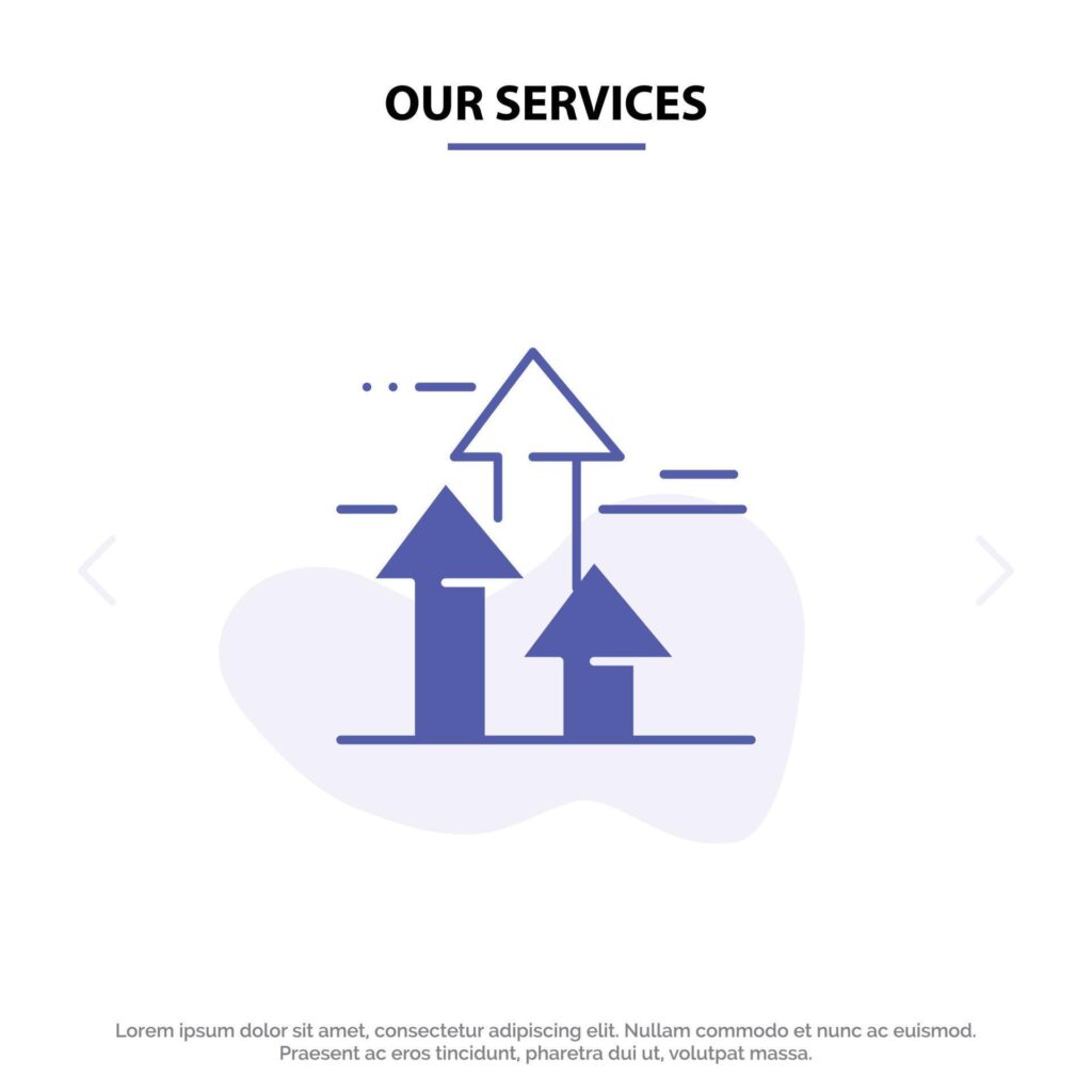 Our Services Arrows Break Breaking Forward Limits Solid Glyph Icon Web card Template Stock Free