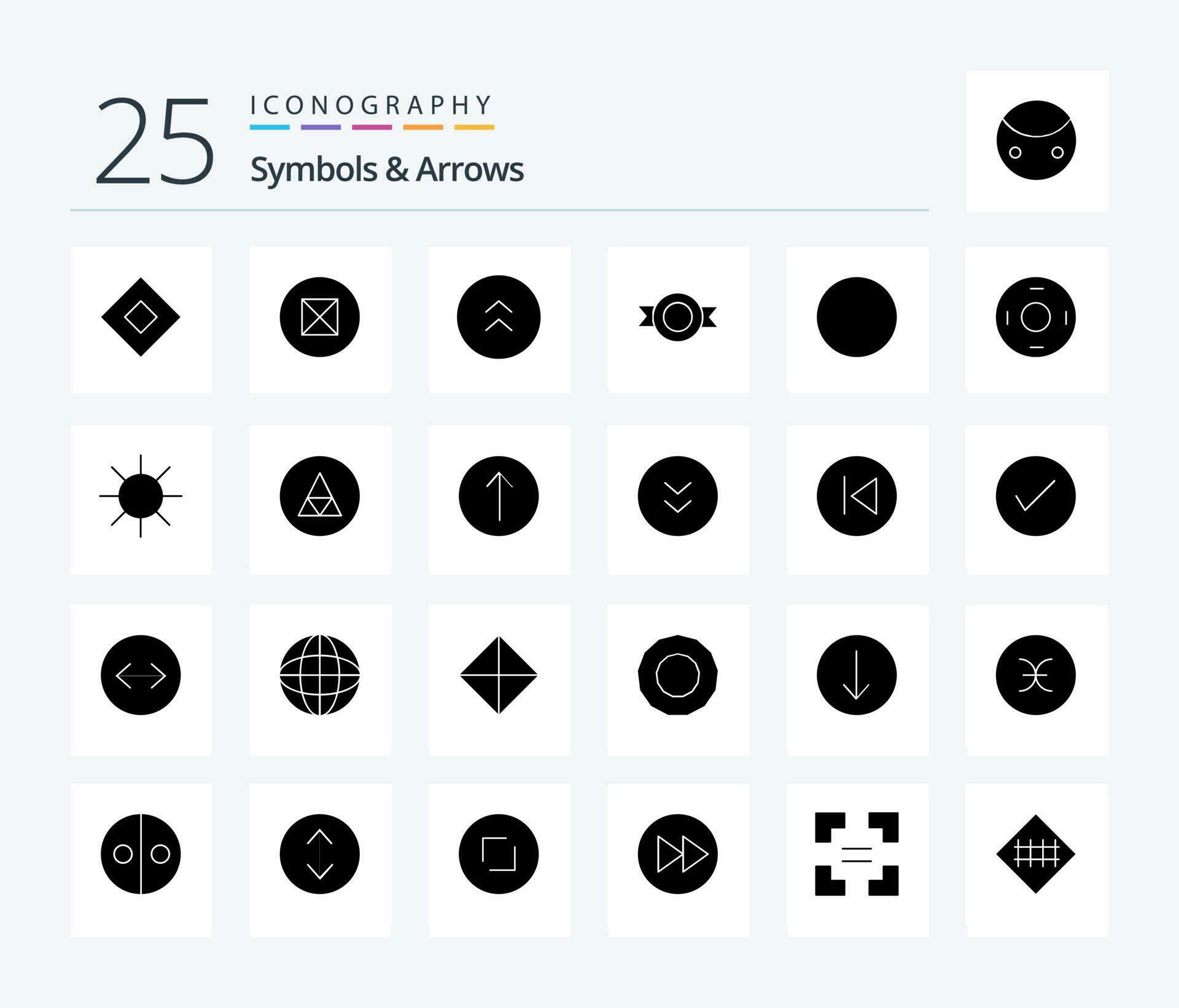 Symbols Arrows 25 Solid Glyph icon pack including sign. round. circle. circle. logo Stock Free