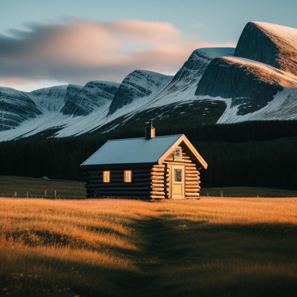 Wooden cabin alone in by @ai_generated