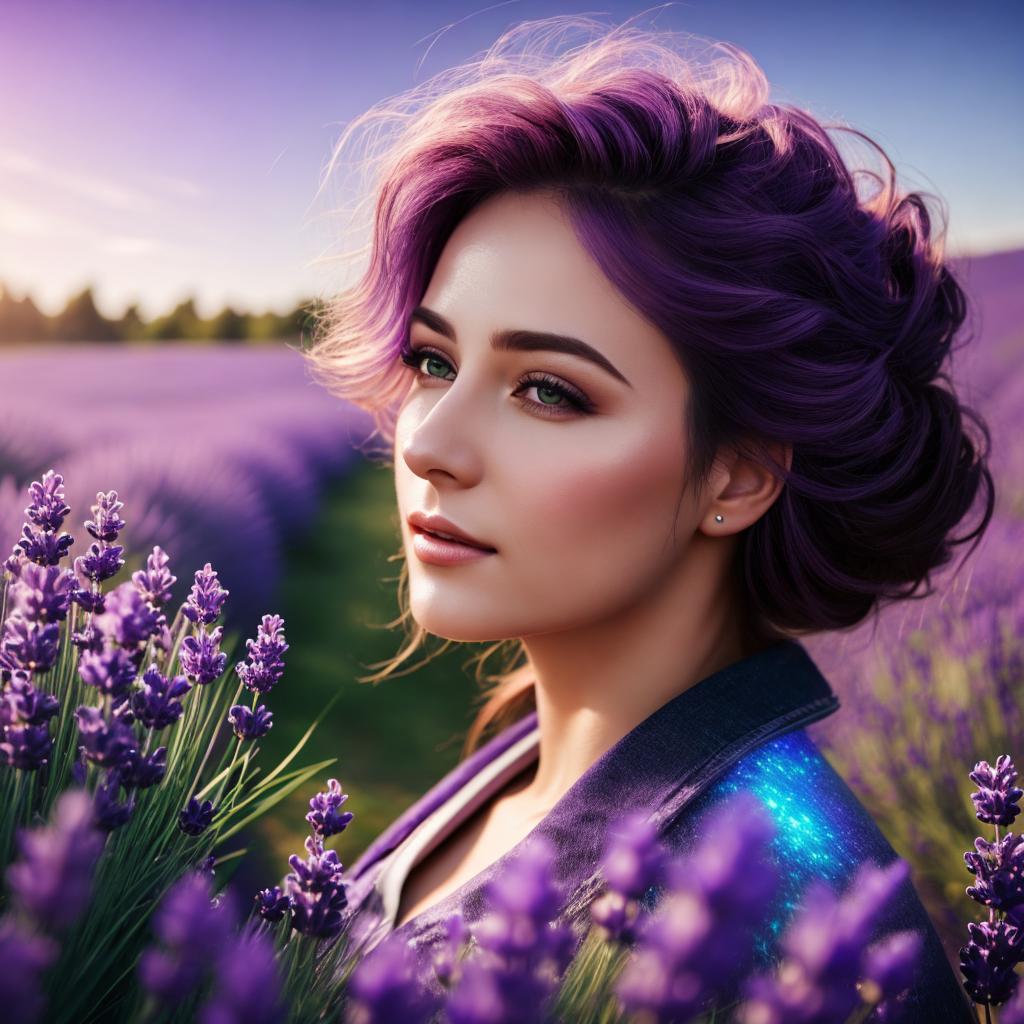 Woman purple and lavender by @ai_generated