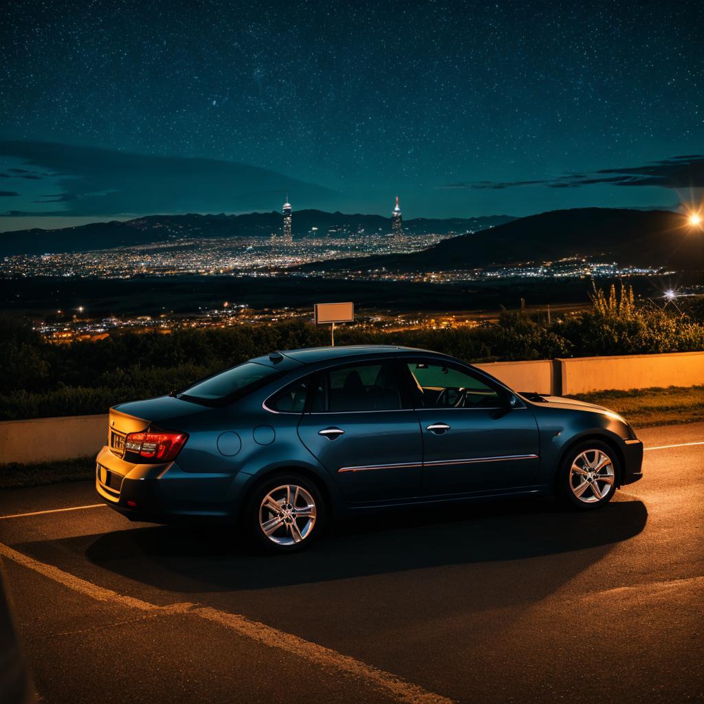 Car and night landscape by @ai_generated