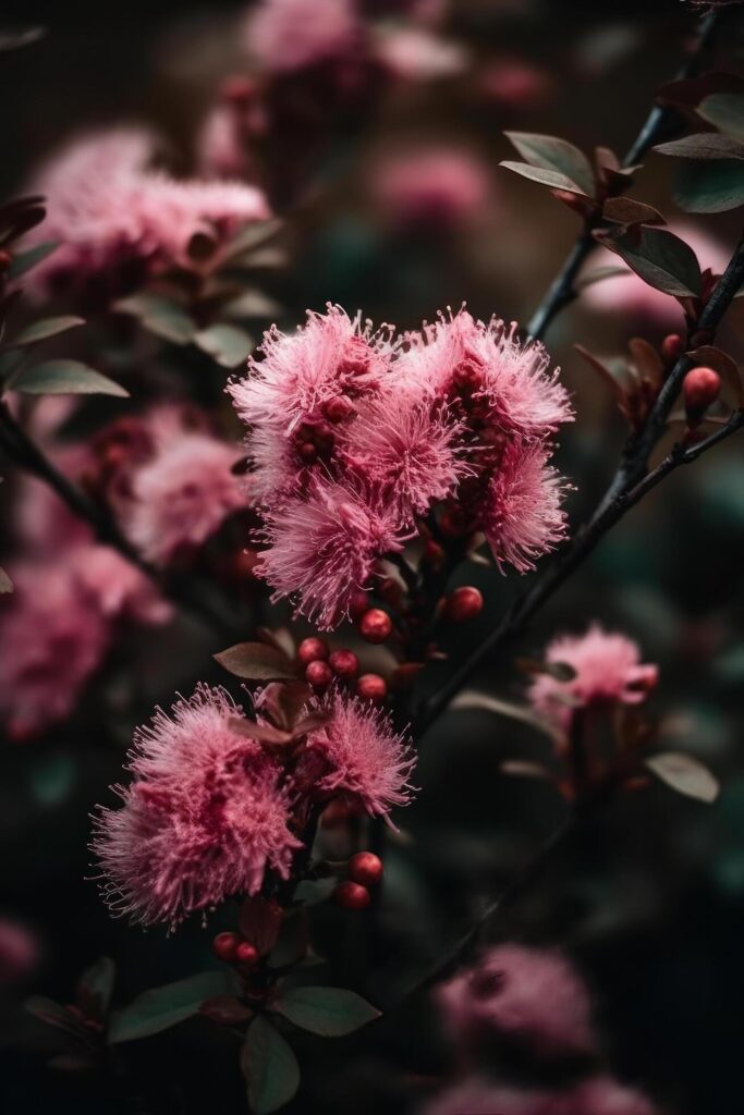 Pink flowers on tree. Illustration Stock Free