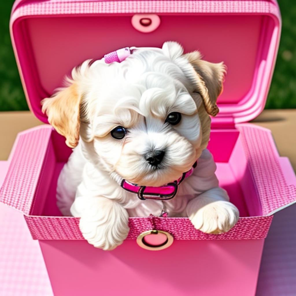 Anime white Maltipoo puppy by @ai_generated