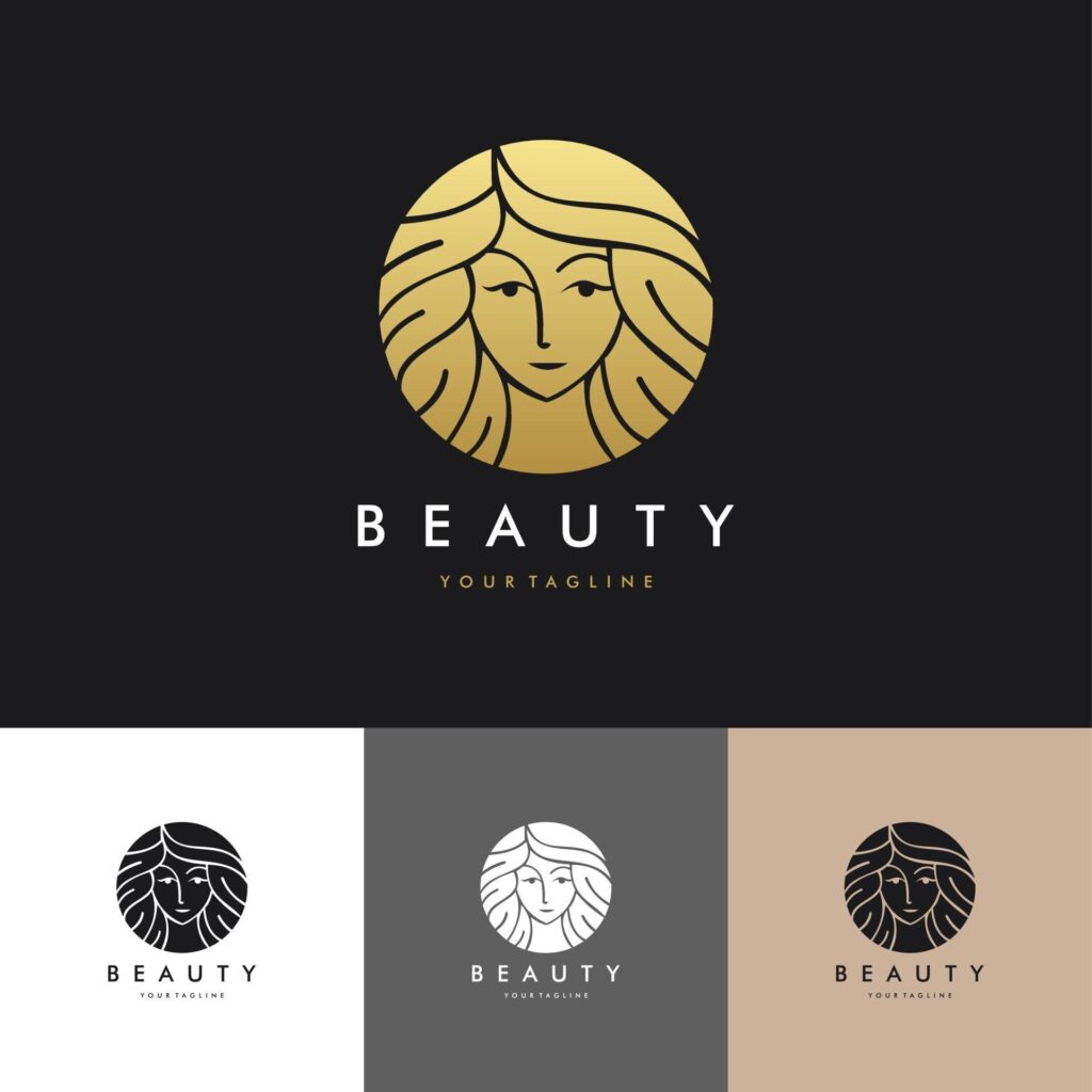 Luxury face Beauty salon logo set Illustration Vector Graphic Design Stock Free