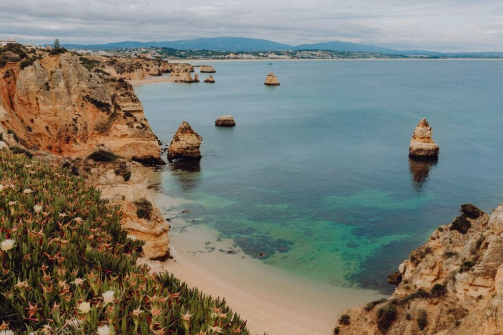 Camilo beach (Praia do Camilo) in Lagos, Algarve, Portugal Stock Free