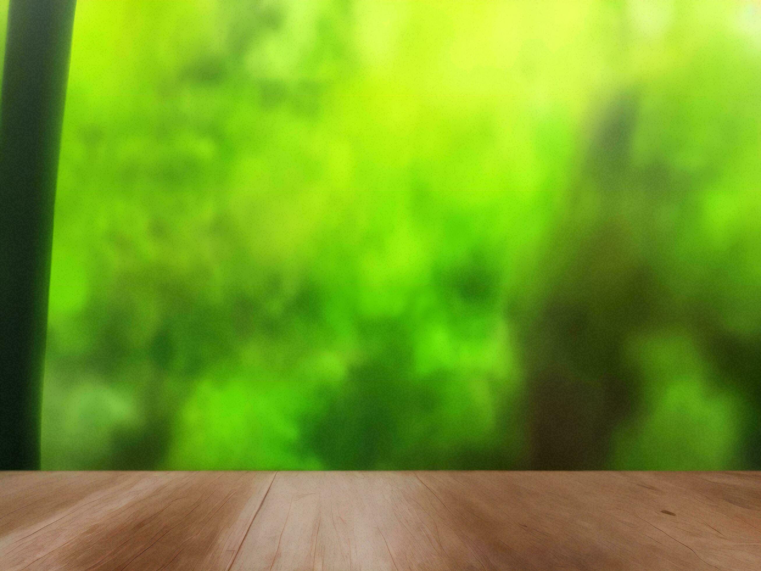 Wooden table on bamboo plant background ai generated Stock Free