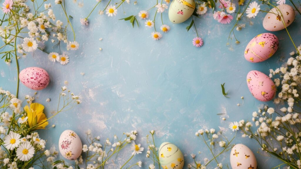 Easter advertisment background with copy space Free Photo