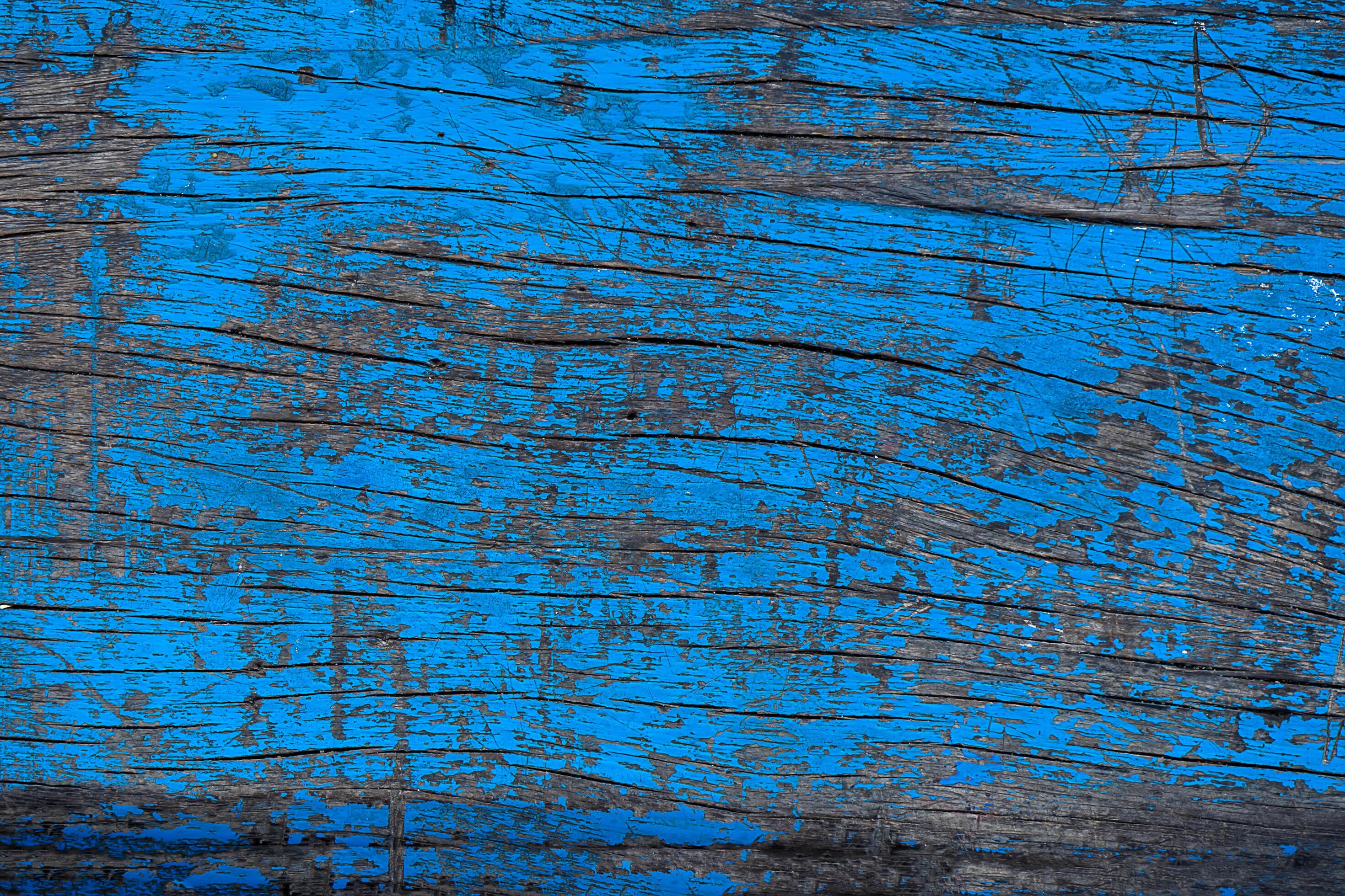 Vintage of old wooden with blue color background. Stock Free