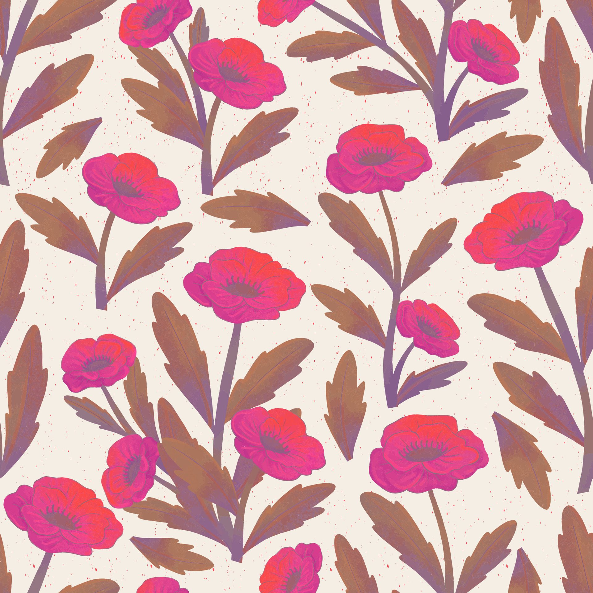 seamless pattern poppy flower background Free Vector